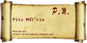 Pitz Mária névjegykártya